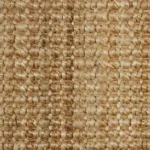Close-up of a textured natural beige jute carpet.