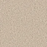 Close-up texture of a light cream wool loop pile carpet.