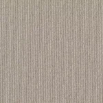 Close-up texture of a light grey wool ribbed carpet.