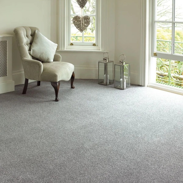 Light grey wool wall to wall carpet in sitting room