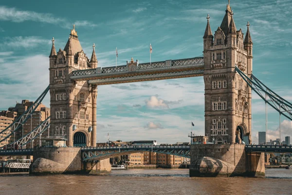 Tower-Bridge-spanning-over-Thames-River-in-London