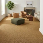 natural sisal wall-to-wall carpet installed in a bright modern living room