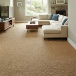 neutral sisal wall-to-wall carpet in a modern living room